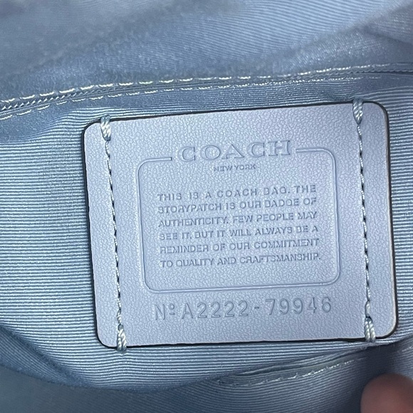 Coach Rowan Satchel Crossbody Leather Bag 79946 Light Blue Shade Purse - Picture 11 of 16